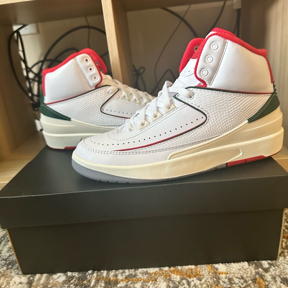 Jordan White and Red Shoes - Picture 4 of 6